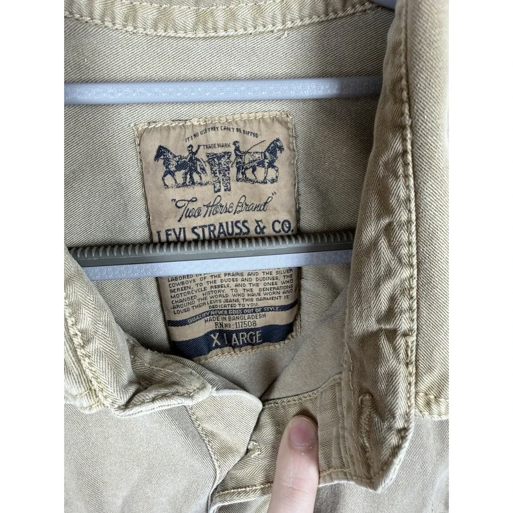 VTG LEVIS Mens XL Jacket Barn Chore Shacket Heavyweight Reinforced Elbow Shirt - Picture 2 of 8
